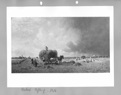 Heuernte bei aufziehenden Gewitter by Robert Schleich