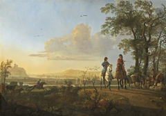 Horsemen and Herdsmen with Cattle by Aelbert Cuyp