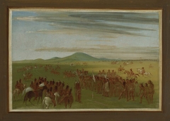 Horseracing on a Course Behind the Mandan Village by George Catlin