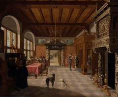 Interior of a hall by Nicolaes de Giselaer