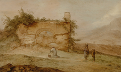 Italian Landscape with Ruins by Jacobus Mancadan