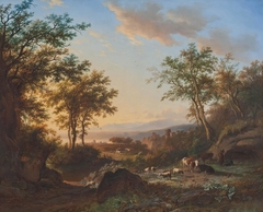 Italianiserend landschap by Willem Bodemann