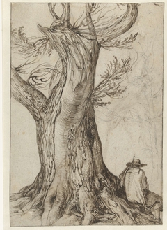 Kastanjeboom met enkele bomen eromheen by Jacob de Gheyn II