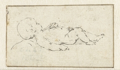 Kind, liggend op de rug by Abraham Delfos