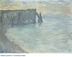 La falaise d'Aval avec la porte et l'aiguille by Claude Monet