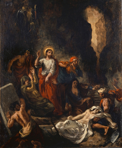 La résurrection de Lazare by Eugène Delacroix