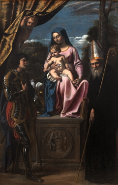 La Vierge et l'Enfant entre saint Benoît et saint Quentin by Sisto Badalocchio
