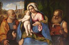 La Vierge, l'Enfant Jésus, Saint Pierre, Saint Jérôme et un donateur - Musée Condé by Palma Vecchio