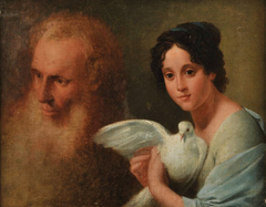 Lady with dove and elder by Domingos Sequeira