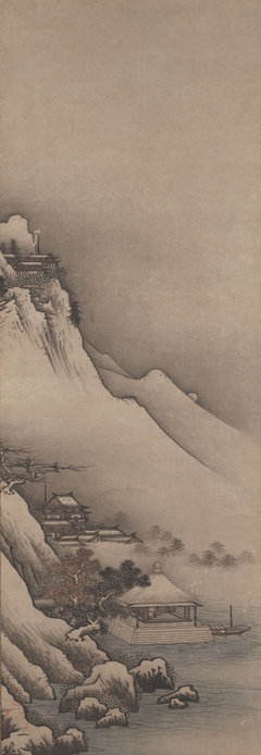 Landscape of Winter and Spring, from a triptych of Bodhidharma and Landscapes of the Four Seaons