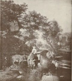 Landscape with a flooded road
