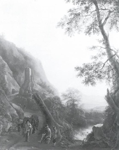 Landscape with a Steep Cliff by Okänd