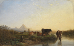 Landscape with Cattle: "Dagenham Gulf" by John Frederick Tennant