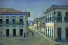 Largo do Rosário em Santos, 1850 by Benedito Calixto