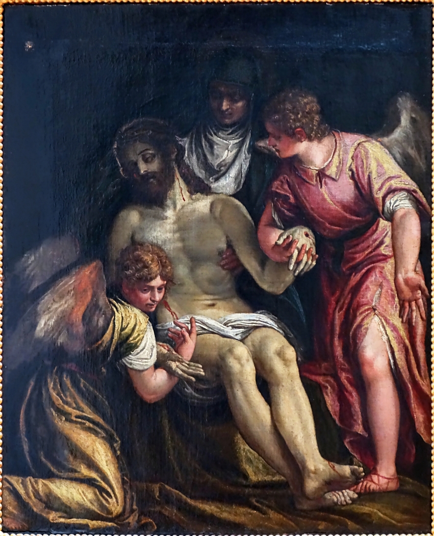 Le Christ pleuré par la Vierge et deux anges