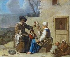 Le repas de l'artisan by Master of the Béguins