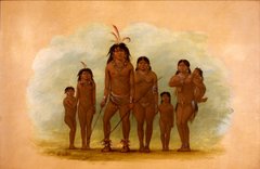 Lengua Chief, His Two Wives, and Four Children by George Catlin