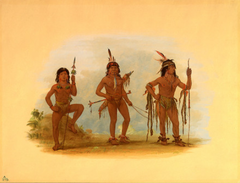 Lengua Medicine Man with Two Warriors by George Catlin