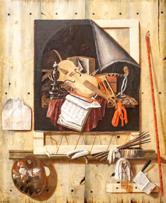 Les attributs du peintre by Cornelis Norbertus Gijsbrechts