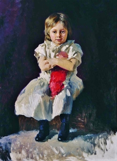 Little girl with doll by Nikolai Yaroshenko