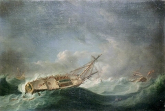 Loss of HMS 'Ramillies', September 1782: on her beam ends by Robert Dodd