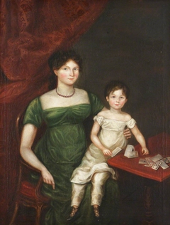 Margaret Holland, Mrs Yorke (1778-1848) reputedly with her Daughter Anne Yorke (1810-1853)[but more probably with her Eldest Son, Simon Yorke III (1811-1894)] by Anonymous