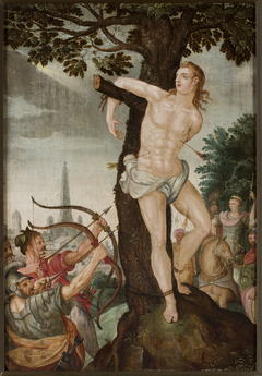 Martyrdom of St. Sebastian by nieznany malarz niderlandzki