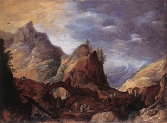 Mountain Scene with Bridges by Joos de Momper the Younger