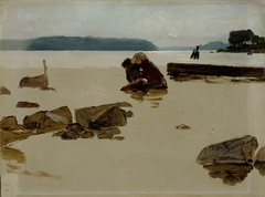Open Sea off Haikko, study for Boys Playing on the Shore by Albert Edelfelt