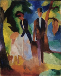 People by a Blue Lake by August Macke
