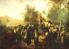 Пленный Шамиль перед главнокомандующим князем Барятинским 25 августа 1859 года by Theodor Horschelt