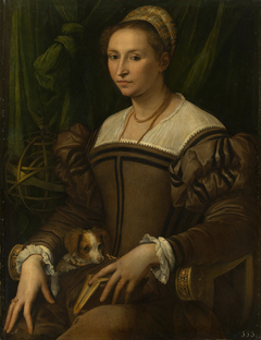 Portrait of a Lady with a Dog by Anonymous