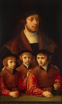 Portrait of a Man and His Three Sons by Barthel Bruyn the Elder