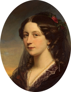 Portrait of Aleksandra Potocka (1818-1892) in profile. by Karl von Blaas