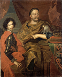 Portrait of John III Sobieski with his son. by Anonymous