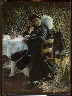 Priest in conversation with a man in a frock coat by Aleksander Gierymski