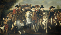 Prince Maurits accompanied by his two brothers, Frederick V, Elector of the Palatinate, and some counts of Nassau on horseback