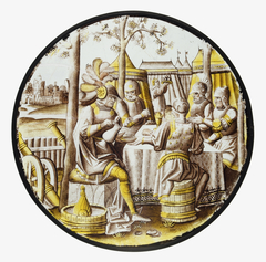 Roundel with Ben-Hadid and the Siege of Samaria by Anonymous