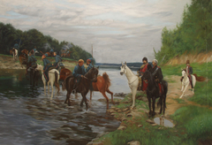 Rubicon. Crossing the river of the detachment of Denis Davydov. 1812. by Simon Kozhin