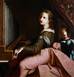 Saint Cecilia playing the Organ by Italian School