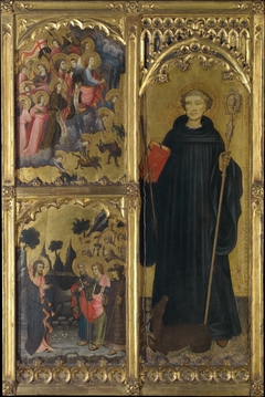 Saint Giles with Christ Triumphant over Satan and the Mission of the Apostles by Miguel Alcañiz the Elder