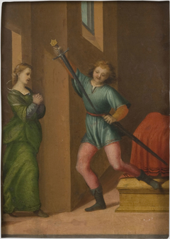 Saint Julian the Hospitaler Meeting His Wife after Killing His Parents by Anonymous