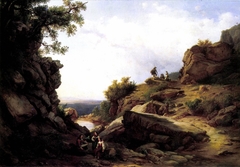Salvator Rosa Making Studies after the Nature of the Apennines by Károly Markó the Younger