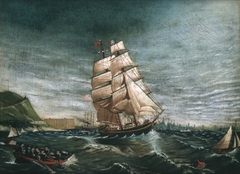 Ship in New York Harbor by Anonymous