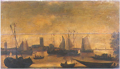 Shipping in Inland Waters (View of ?Dordrecht) by Hendrik de Meijer