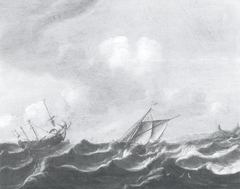 Ships in a Gale by Pieter Mulier the Elder
