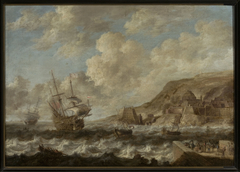 Ships in a port by Bonaventura Peeters the Elder