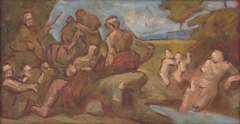 Sketch of Composition with Bathing People by Milan Thomka Mitrovský