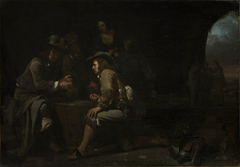 Soldats jouant dans une caverne aménagée en corps de garde by Michiel Sweerts