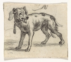 Staande hond met de tong uit de bek by Abraham Hendrik Winter